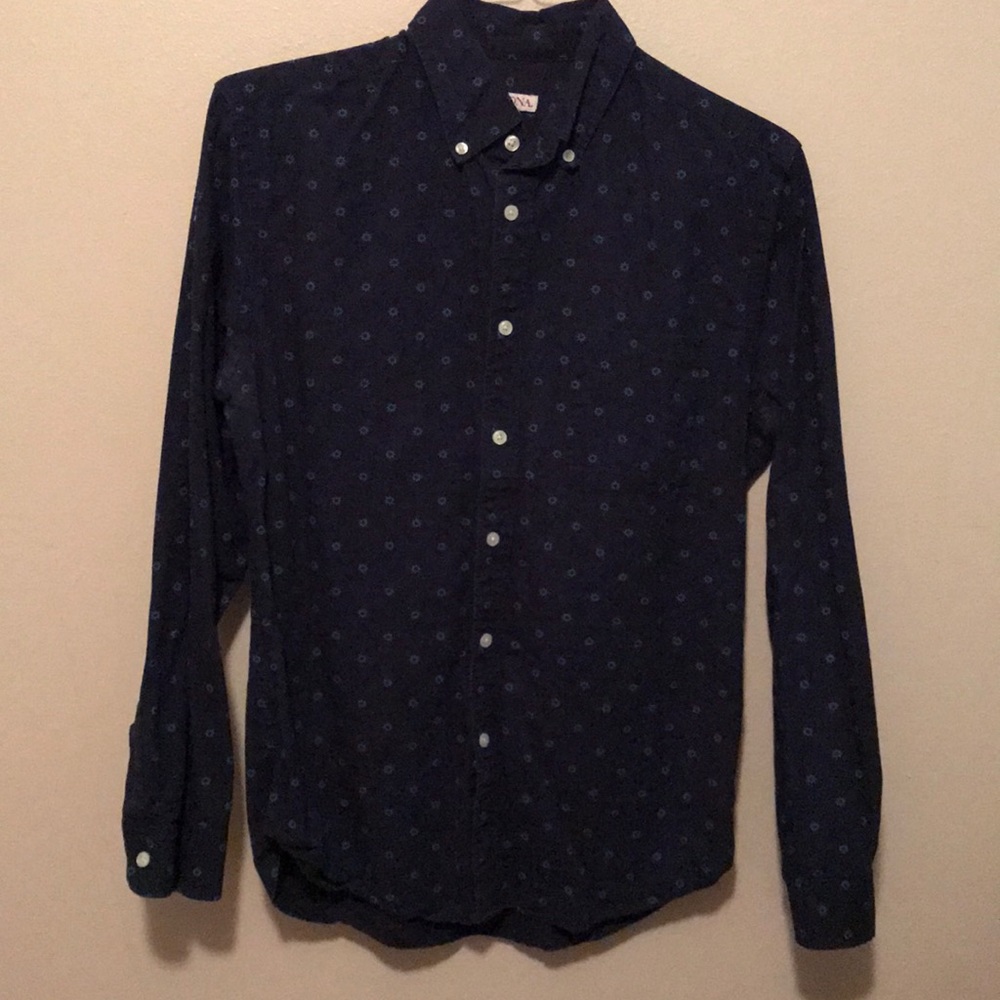 Patterned Blue Button Up